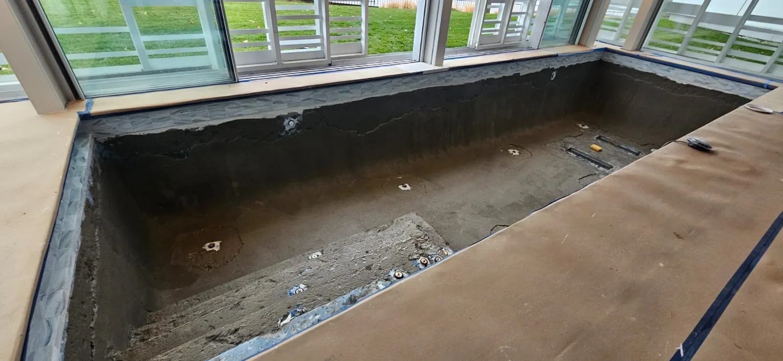 Indoor concrete pool under renovation